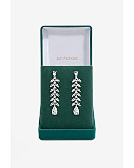 Jon Richard CZ Leaf Earrings