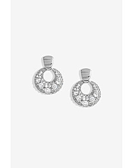 Jon Richard Pave Door Knocker Earrings