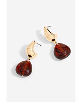 Mood Gold Tort Resin Dome Droplet Earrings