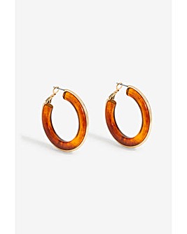 Mood Gold Tort Resin And Polished Large Hoops