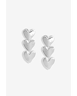 Mood Silver Molten Heart Drop Earrings