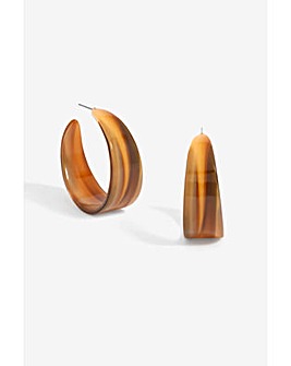 Mood Gold Tapered Resin Hoop Earrings