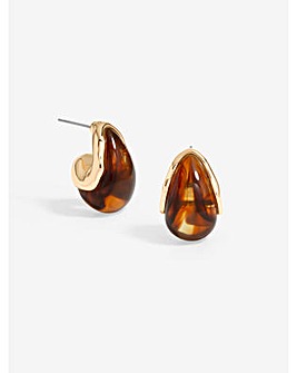 Mood Tort Resin Dome Hoop Earrings