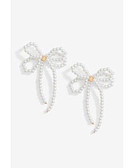 Mood Pearl Bow Drop Earrings