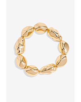 Mood Gold Sculpted Casted Nugget Stretch Bracelet