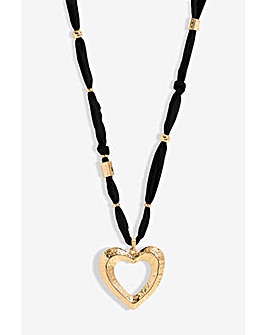 Mood Hammered Heart Long Pendant