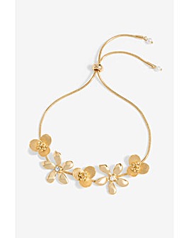 Mood Gold Mixed Flower Toggle Bracelet