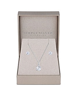 Simply Silver CZ Classic Round Stud Set