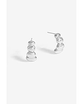 Simply Silver Sterling Silver 925 Polished Graduated Pebble stud Earrings