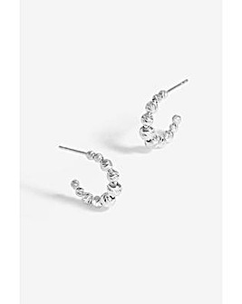 Simply Silver And Beaded Hoops