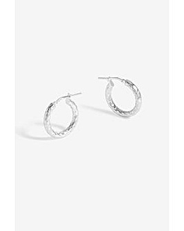 Simply Silver Cut Mini Hoops