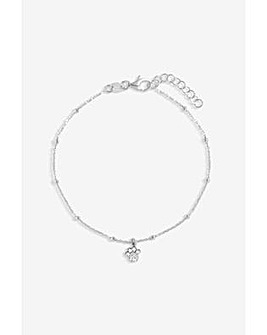 Simply Silver Pave Paw Print Bracelet