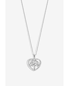 Simply Silver Tree Of Love Heart Pendant