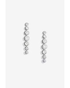 Simply Silver Sterling Silver 925 Cubic Zirconia Graduated Tennis Drop Earrings