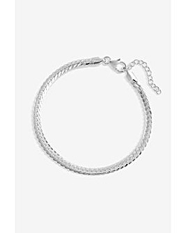 Simply Silver Sterling Silver 925 Flat Herringbone Bracelet