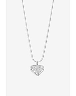 Simply Silver Sterling Silver 925 Cubic Zirconia Cut Out Heart Pendant