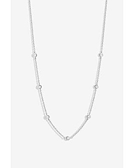 Simply Silver Sterling Silver 925 Station Crystal Necklace