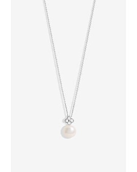 Simply Silver Sterling Silver 925 Clover And Pearl Pendant