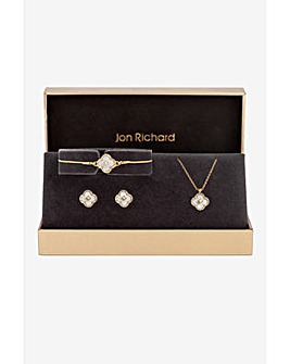 Jon Richard Crystal Clover Trio Set