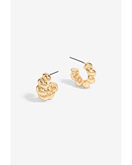 Inicio Gold Plated Twisted Polished Hoops - Gift Pouch