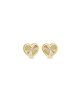 9ct Yellow Gold Rainbow Heart Earrings