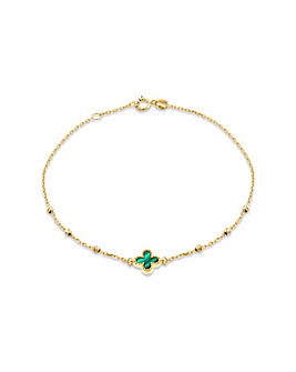 9ct Yellow Gold Malachite Bracelet