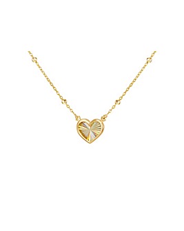 9ct Yellow Gold Rainbow Heart Necklace