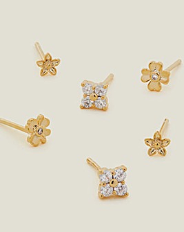 Accessorize Gold-Plated Flower Studs