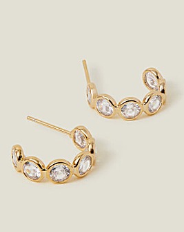 Accessorize Gold-Plated Diamante Hoops