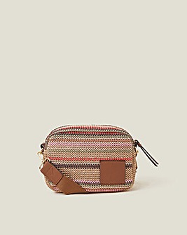 Accessorize Stripe Raffia X Body