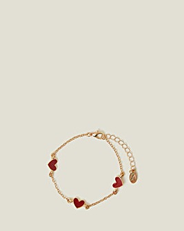 Accessorize Enamel Heart Bracelet