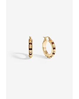 Mood Gold Neutral Bead Hoop Earrings