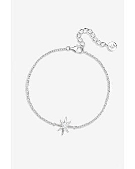 Simply Silver Sterling Silver 925 Cubic Zirconia Star Toggle Bracelet