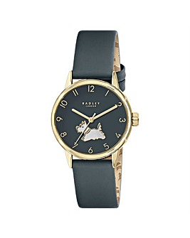 Radley Gold Plated Deep Sea Blue Leather Strap Watch