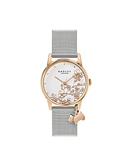 Radley Ladies Silver Stainless Steel Mesh Small Trailing Flower Watch