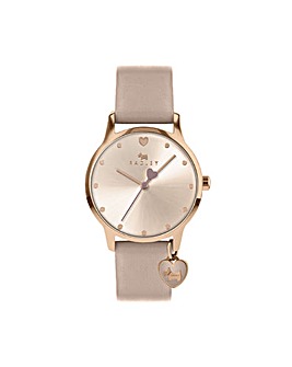 Radley Heart Dial  Ladies Cobweb Leather Strap Heart Charm Watch