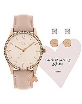 Radley Ladies Cobweb Leather Strap and Earrings Set