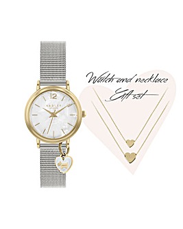 Radley Wilton Way Ladies Silver Stainless Steel Bracelet Watch and Necklace Set