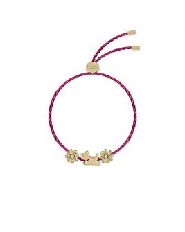 Radley 18ct Gold Plated Dark Rose Cord Friendship Bracelet