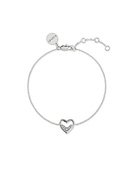 Radley Silver Plated Stone Set Open Heart Bracelet