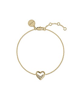 Radley 18ct Gold Plated Stone Set Open Heart Bracelet