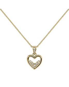 Radley 18ct Gold Plated Stone Set Open Heart Charm Necklace