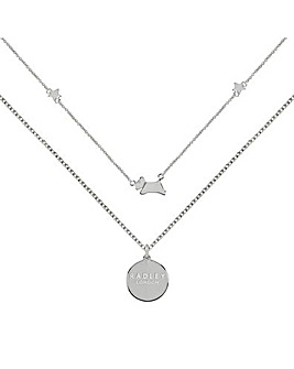 Radley Silver Plated Leaping Dog and Stars Double Chain Necklace