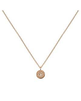 Radley 18ct Rose Gold Plated Sterling Silver Diamond Disc Necklace