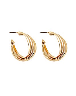Mood Gold Large Open Twist Hoop Earrings