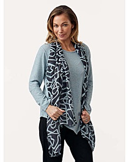 Squiggle Print Scarf One Size