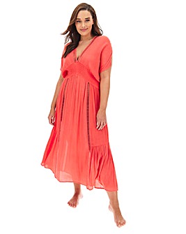 Embroidered Insert Maxi Kaftan