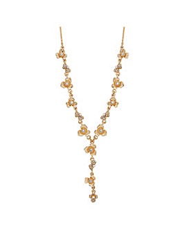 Mood Gold Crystal Floral Y Drop Necklace