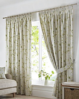 Fusion Meadow Leaves Pencil Pleat Curtains