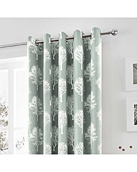 Fusion Woodland Trees Eyelet Curtains